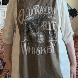 Upcycled Old Raven Whiskey Graphic Shirt - Brown/Beige
